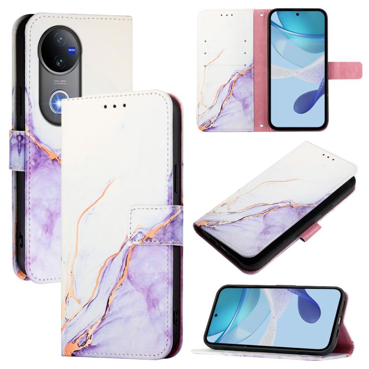 ART MARBLE Tárcatakaró Vivo V50 5G WHITE PURPLE akciós termékkép 1