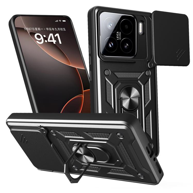 RING KAMERA Borító tartóval Xiaomi 15 fekete akciós termékkép 1