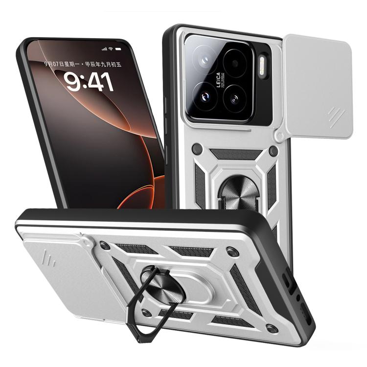 RING KAMERA Borító tartóval Xiaomi 15 ezüsthöz akciós termékkép 1