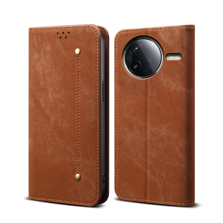 DENIM pénztárcahuzat Xiaomi Poco F7 Ultra barna akciós termékkép 1