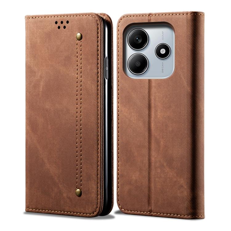 DENIM Pénztárcahuzat Xiaomi Redmi Note 14 barna akciós termékkép 1