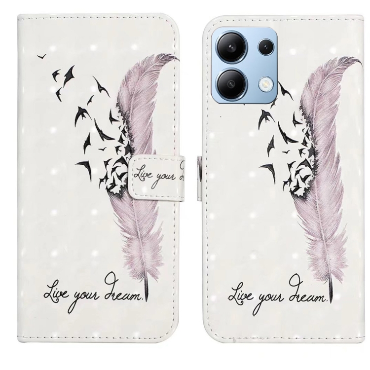 ART Pénztárcahuzat a Xiaomi Redmi Note 14 WHITE FEATHER akciós termékkép 1
