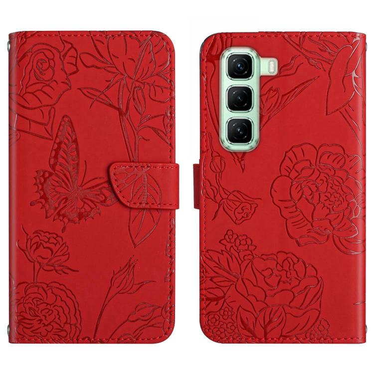 ART BLOSSOM Pénztárca tok Infinix Hot 50 Pro piros akciós termékkép 1