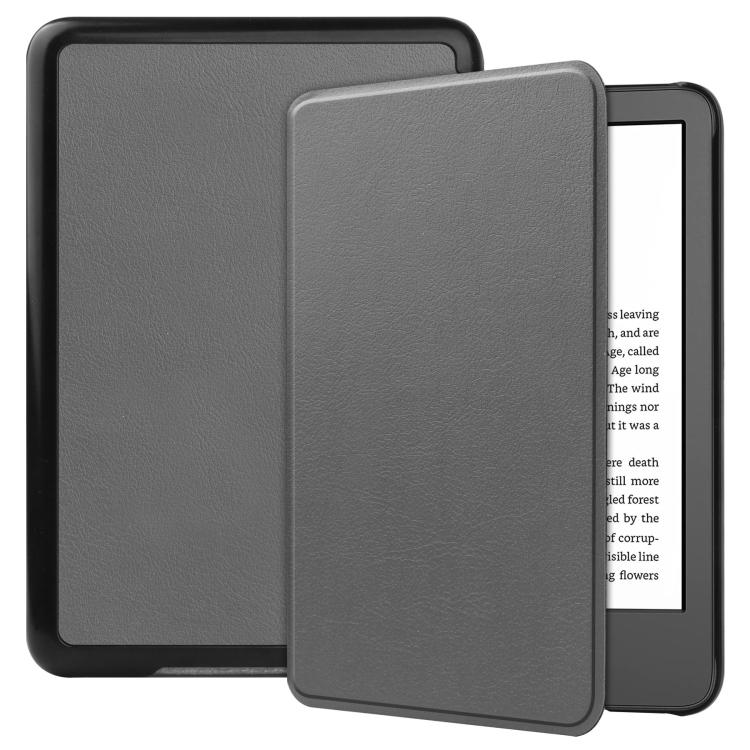 LEATHER Lehúzható tok Amazon Kindle 2024 szürke színhez akciós termékkép 1