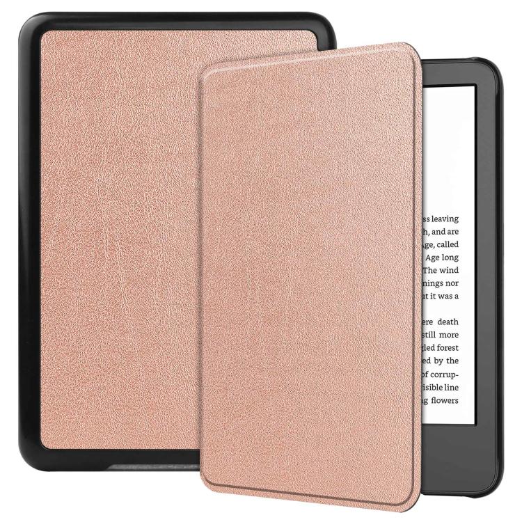 LEATHER Felhajtható tok Amazon Kindle 2024-hez, rózsaszín akciós termékkép 1
