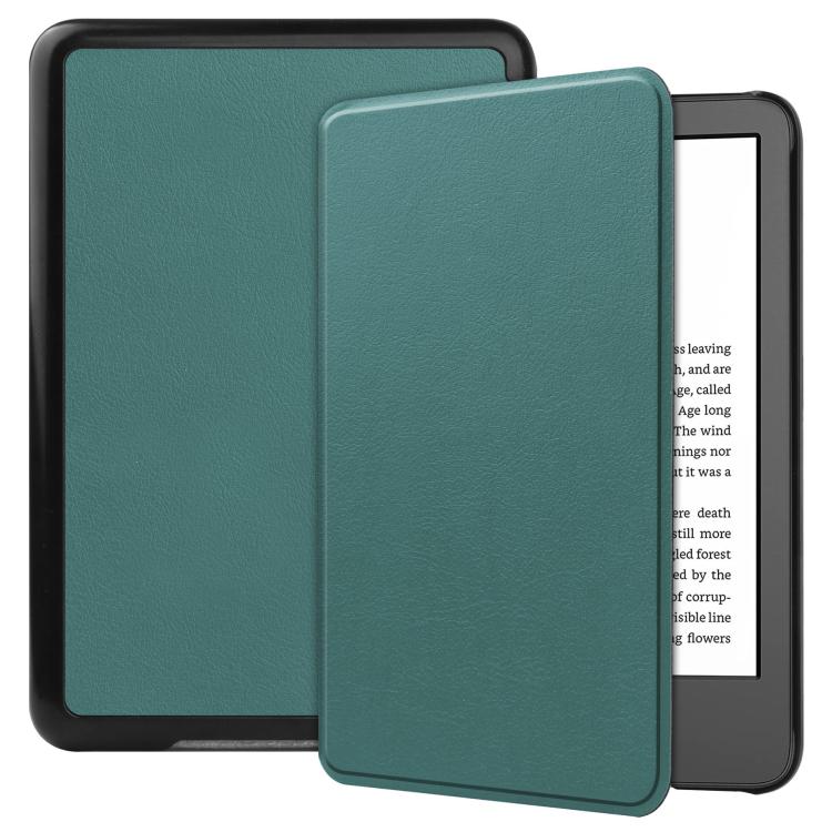 LEATHER Zárható tok Amazon Kindle 2024 készülékhez, zöld akciós termékkép 1