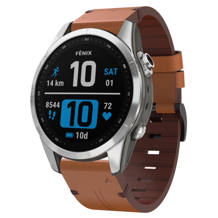 LEATHER Bőrszíj Garmin-hez Fenix 7S / 7S Pro / 7S Solar / 7S Zafír barna akciós termékkép 1