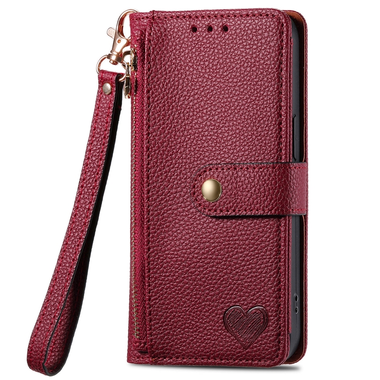HEART Tárcatáska Motorola Moto-hoz G75 5G piros akciós termékkép 1