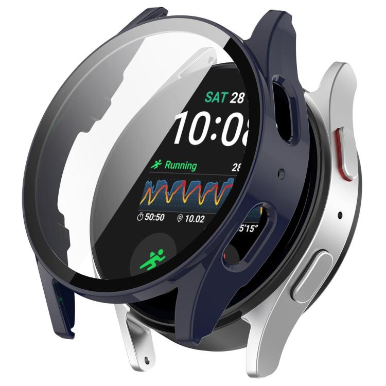PC FULL COVER Műanyag védőtok üveggel Samsung Galaxy Watch 7 40mm sötétkék akciós termékkép 1