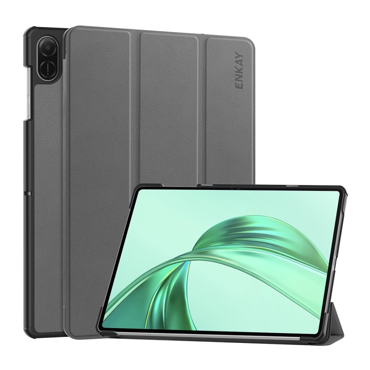 ENKAY LEATHER Flip tok a Honor-hoz Pad X8a szürke akciós termékkép 1