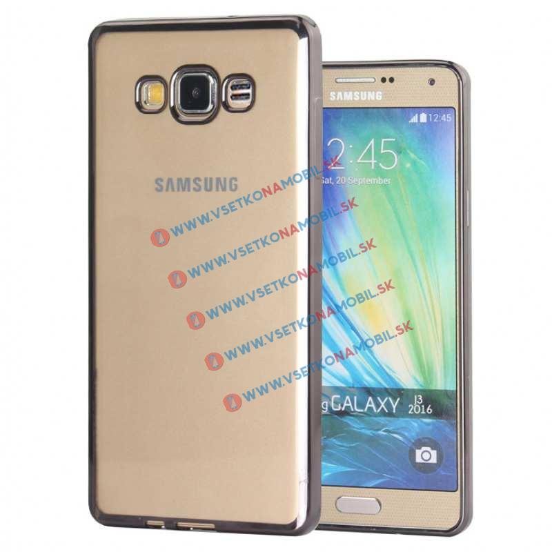 Szilikon borítás Samsung Galaxy J3 2016 METALLIC fekete