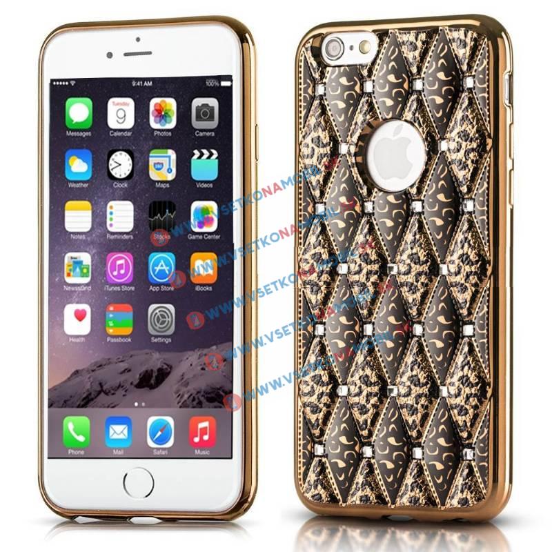 GLAMOUR Gumi vzorovaný kryt iPhone 6 / 6S zlatý akciós termékkép 1