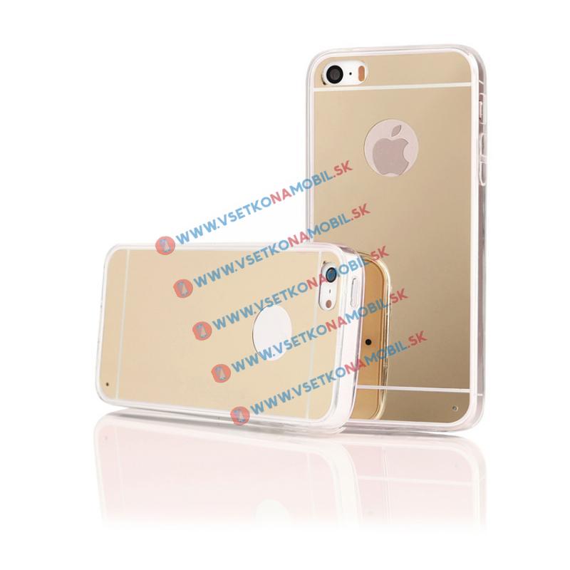 Zrkadlový silikónový obal iPhone 5 / 5S / SE zlatý