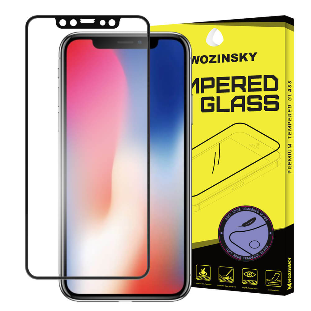 3D Edzett (edzett) üveg Apple iPhone X / XS / 11 Pro fekete akciós termékkép 1
