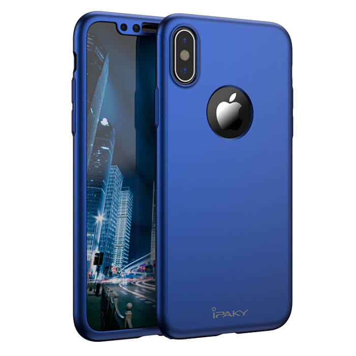 IPAKY 360° Cover + 9H edzett üveg Apple iPhone XS Max kék akciós termékkép 1
