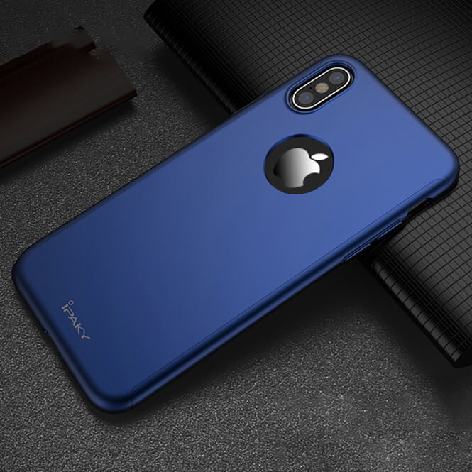IPAKY 360° Cover + 9H edzett üveg Apple iPhone XS Max kék termék 2. képe