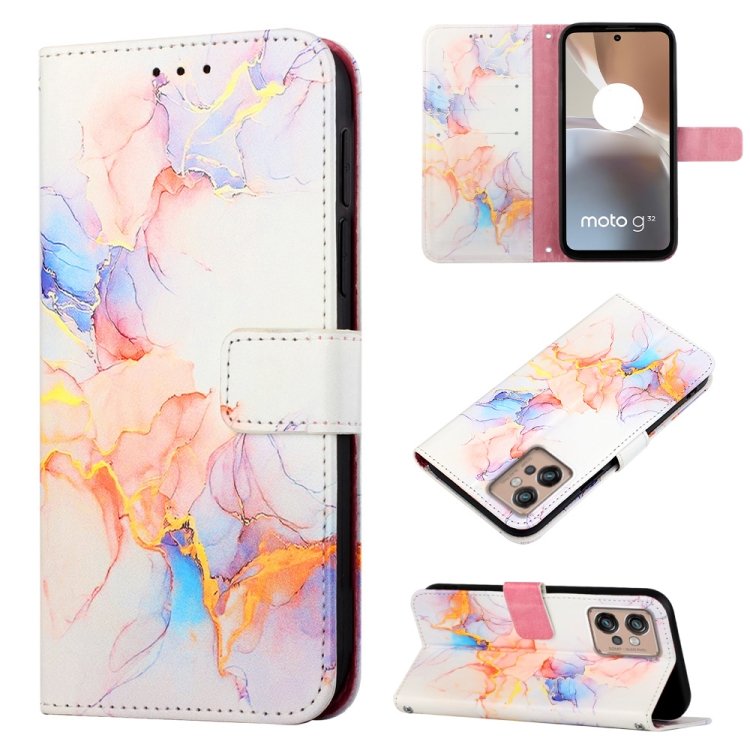 ART MARBLE Pénztárcahuzat Motorola Moto G32 WHITE ORANGE termék 2. képe