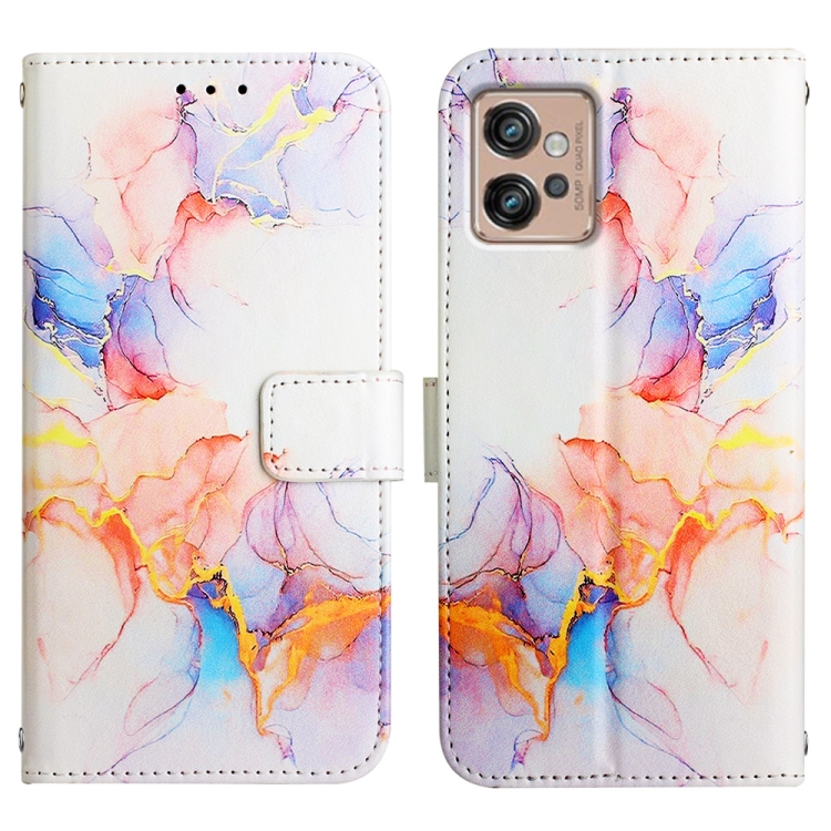 ART MARBLE Pénztárcahuzat Motorola Moto G32 WHITE ORANGE akciós termékkép 1