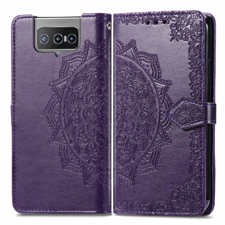 ART Peňaženkový fedelet Flip Asus Zenfone 8 (ZS672KS) ORNAMENT Lila akciós termékkép 1
