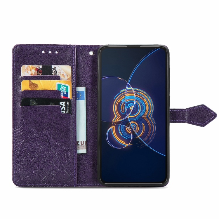 ART Peňaženkový fedelet Flip Asus Zenfone 8 (ZS672KS) ORNAMENT Lila termék 2. képe