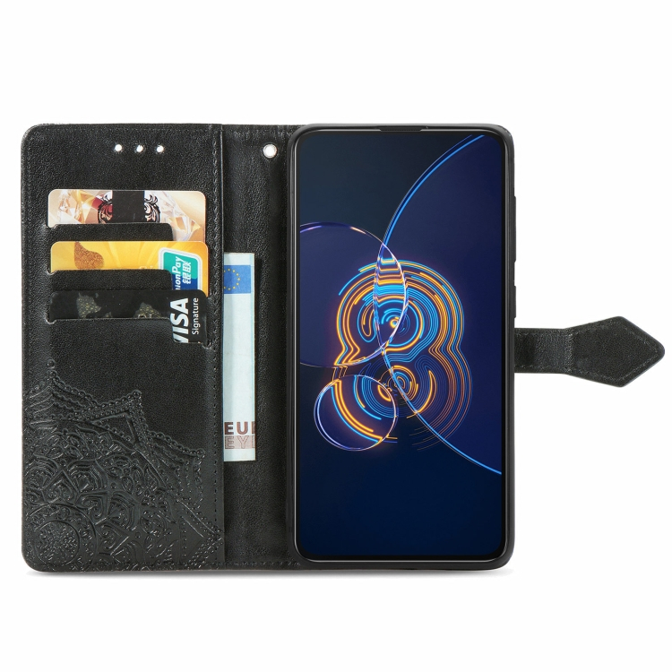 ART Pénztárca borító Flip Asus Zenfone 8 (ZS672KS) ORNAMENT fekete termék 2. képe