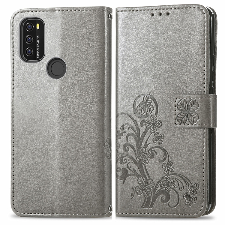 ART Pénztárcahuzat Blackview A70 FLOWERS szürke akciós termékkép 1
