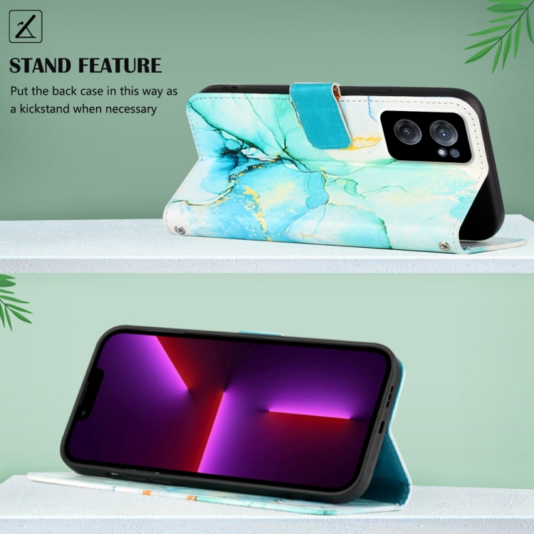 ART Pénztárca huzat OnePlus Nord CE 2 5G GREEN MARBLE termék 2. képe
