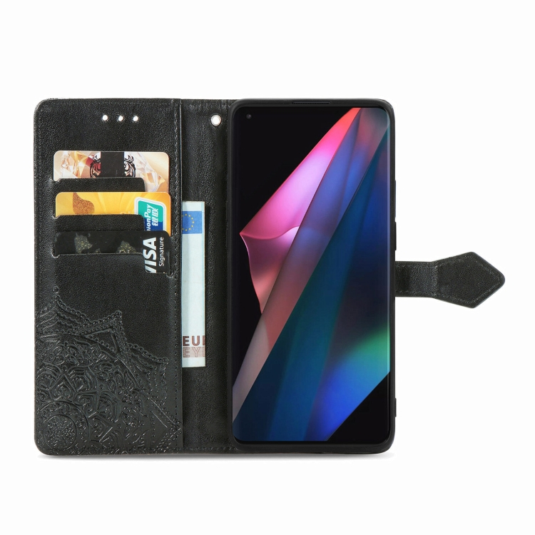 ART Wallet Cover Oppo Find X3 Pro 5G ORNAMENT fekete termék 2. képe