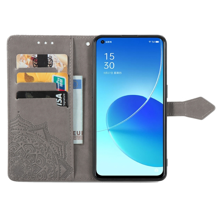ART Pénztárca borító Oppo Reno6 5G ORNAMENT szürke termék 2. képe