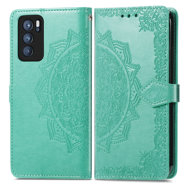 ART Pénztárca terasz Oppo Reno6 Pro 5G (MediaTek) ORNAMENT zöld akciós termékkép 1