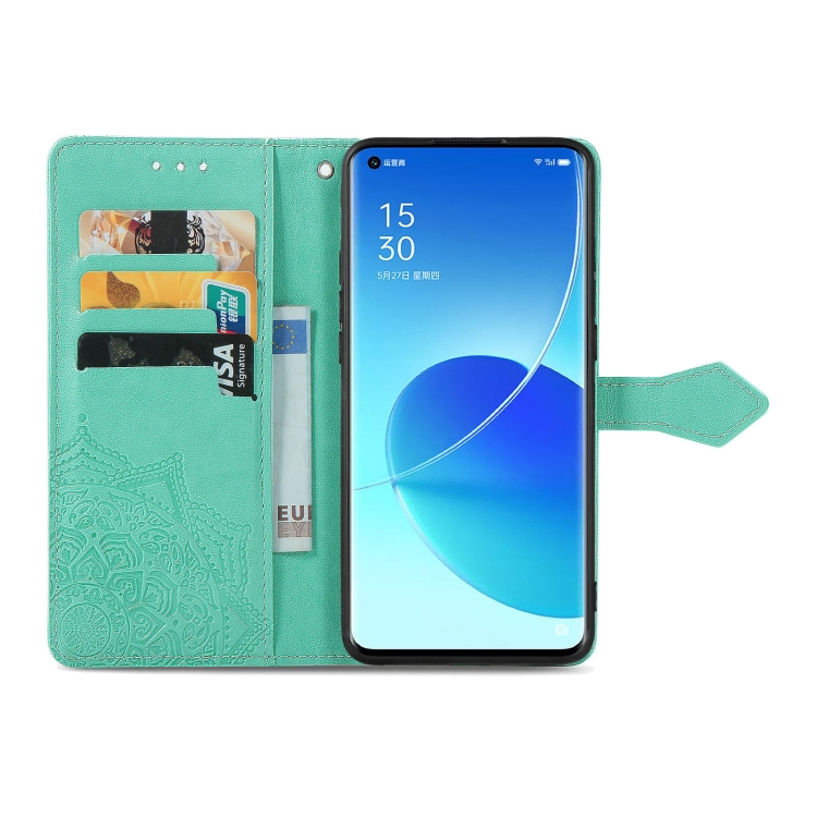 ART Pénztárca terasz Oppo Reno6 Pro 5G (MediaTek) ORNAMENT zöld termék 2. képe