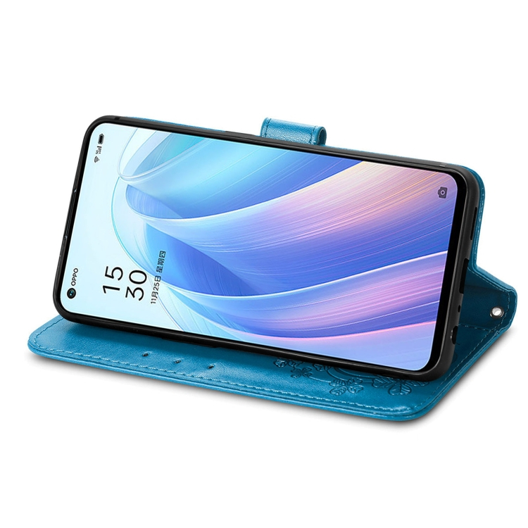 ART pénztárcavédő Oppo Reno7 5G FLOWERS kék termék 2. képe