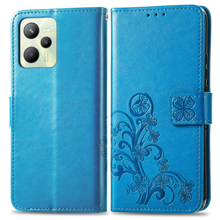 ART Pénztárca borító Realme C35 FLOWERS kék akciós termékkép 1