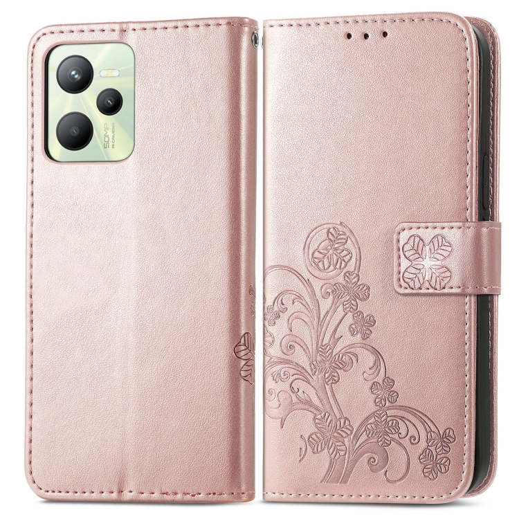 ART Pénztárcahuzat Realme C35 FLOWERS világos rózsaszín akciós termékkép 1