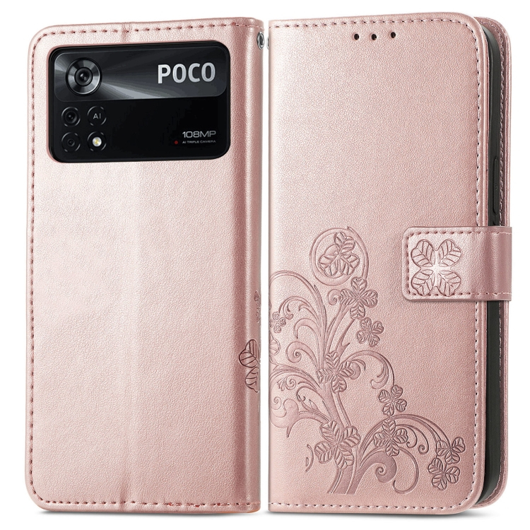ART Wallet tok Xiaomi Poco X4 Pro 5G FLOWERS világos rózsaszín akciós termékkép 1