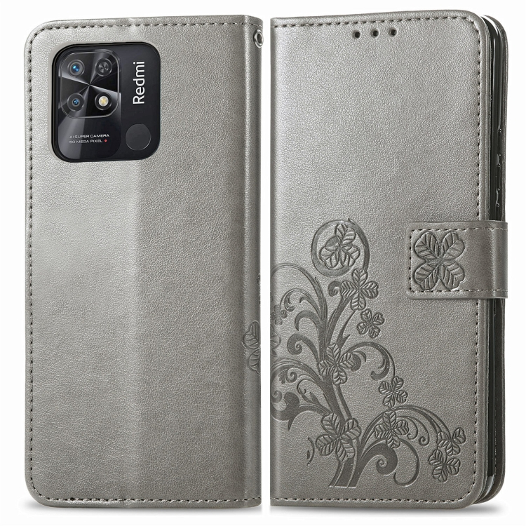 ART Pénztárcahuzat Xiaomi Redmi 10C FLOWERS szürke akciós termékkép 1