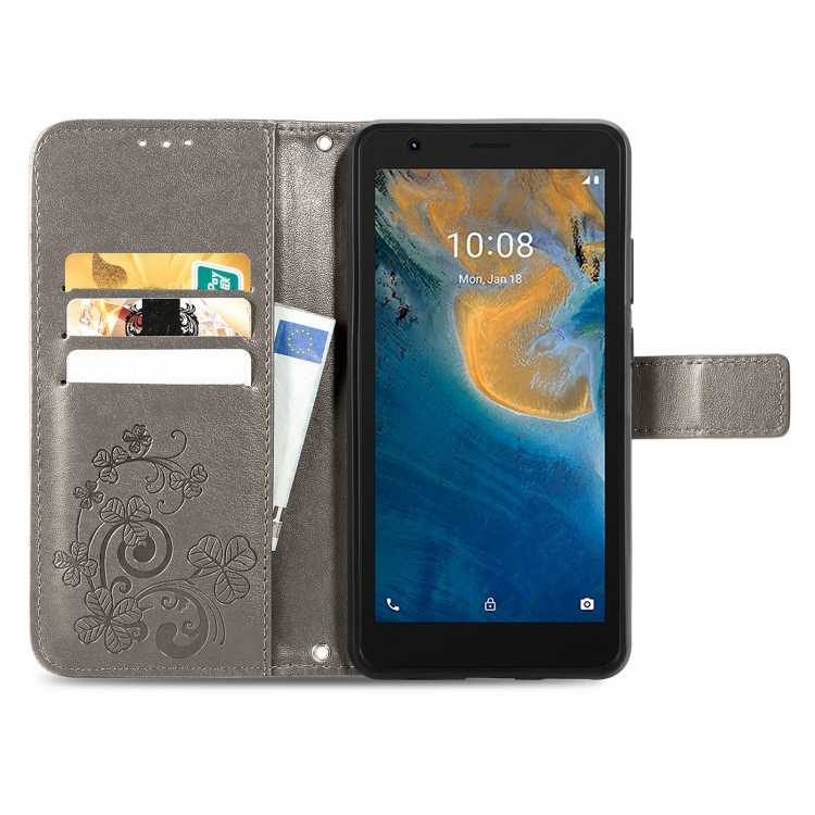 ART Pénztárcahuzat ZTE Blade A31 Lite FLOWERS szürke termék 2. képe