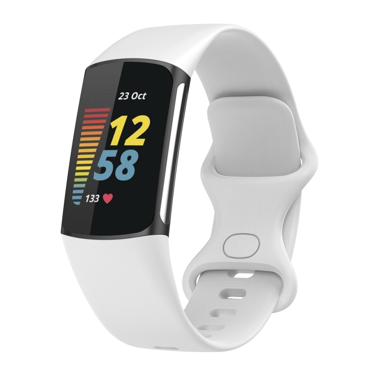 BUTTERFLY Szilikon szíj Fitbit Charge 5-höz fehér akciós termékkép 1