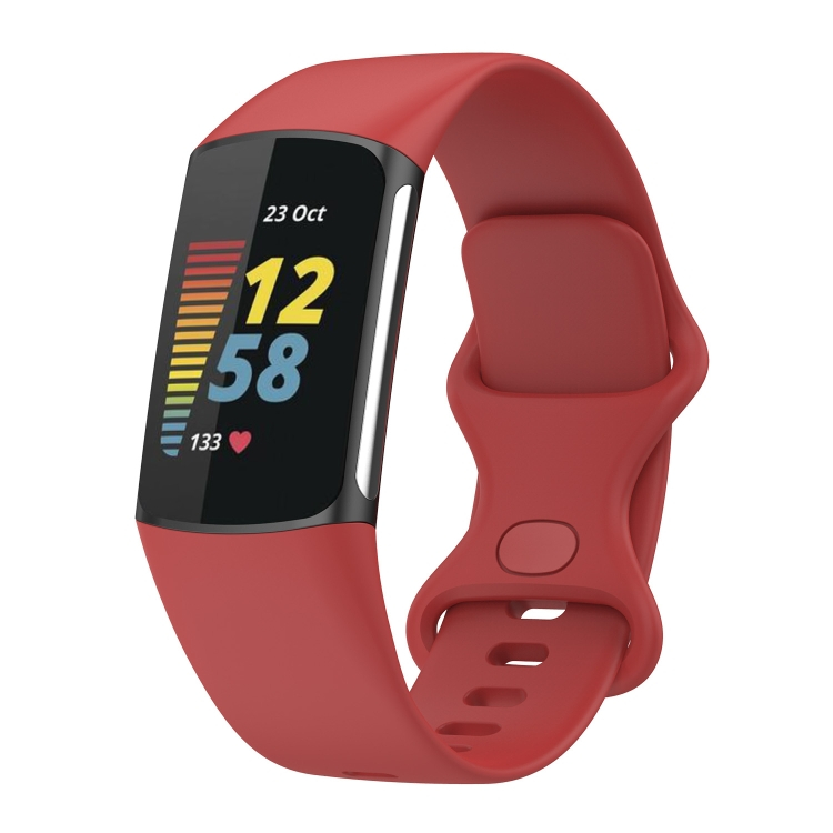 BUTTERFLY Szilikon szíj Fitbit Charge 5 piroshoz akciós termékkép 1