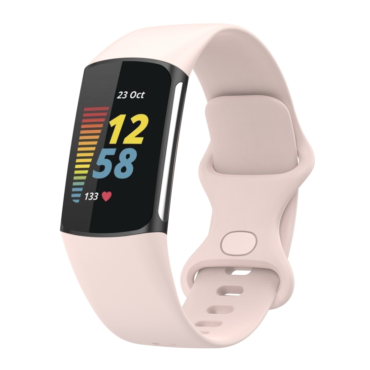 BUTTERFLY szilikon szíj Fitbit Charge 5-höz rózsaszín akciós termékkép 1