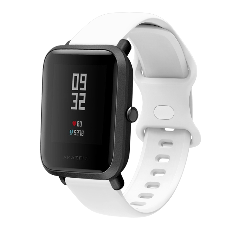 BUTTERFLY szilikon szíj Xiaomi Amazfit GTS 2 / GTS 2e / GTS 2 Mini 20mm fehér akciós termékkép 1