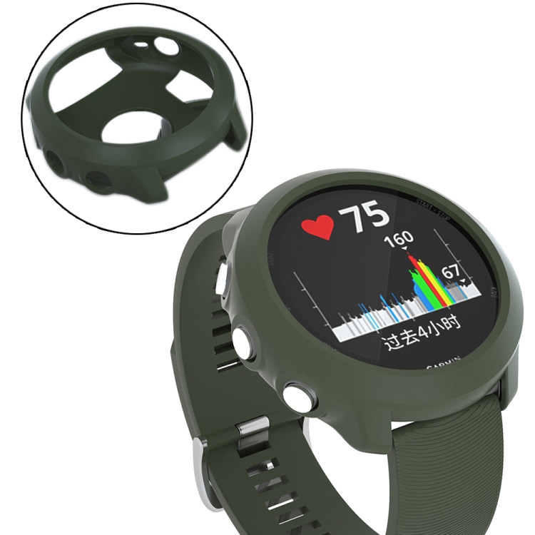 TPU HALF COVER Védőtok Garmin Forerunner 645 készülékhez, sötétzöld akciós termékkép 1