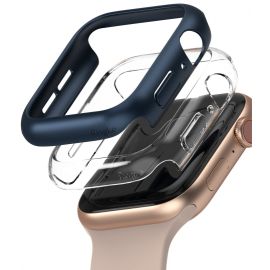 RINGKE SLIM 2x védőtok Apple Watch 6 / SE / 5/4 44mm átlátszó és sötétkék