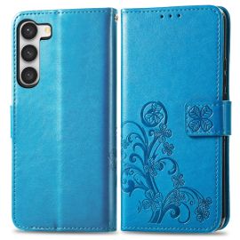 ART FLOWERS Pénztárcahuzat Samsung Galaxy S23 Ultra 5G kék