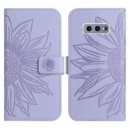 ART SUN FLOWER pénztárca tok pánttal Samsung Galaxy S10e lila