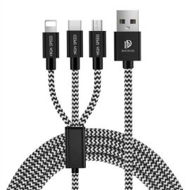 DUX 3V1 kábel ( USB Type-C / Lightning / micro USB )