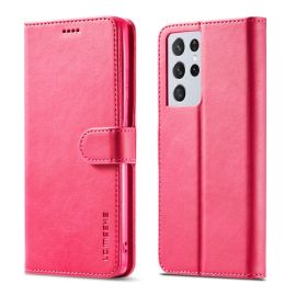 IMEEKE Wallet tok Samsung Galaxy S21 Ultra 5G rózsaszín
