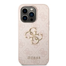 GUESS 4G METAL borítás Apple iPhone 14 Pro Max telefonhoz rózsaszín