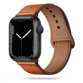 TECH-PROTECT FIT Bőr szíj Apple Watch 9 / 8 / 7 (41 mm) / 6 / SE / 5 / 4 (40 mm) / 3 / 2 / 1 (38 mm) barna