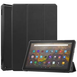 LEATHER Összecsukható borító Amazon Kindle Fire HD 10 / HD 10 2021 (11. generáció) fekete